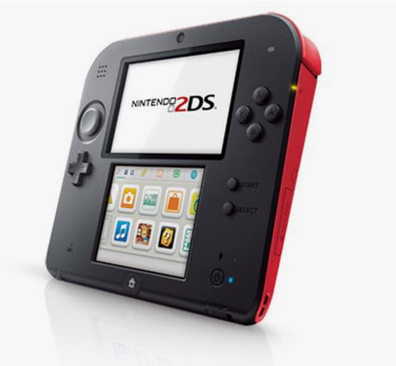Nintendo 2DS Console Black w/ Red Sides Handheld System with Charger